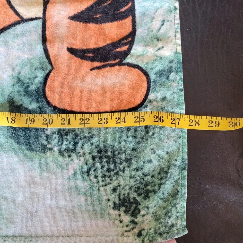 Disney‎ Tigger Beach Towel Kids Green Vintage Fishing 30x54 Cotton